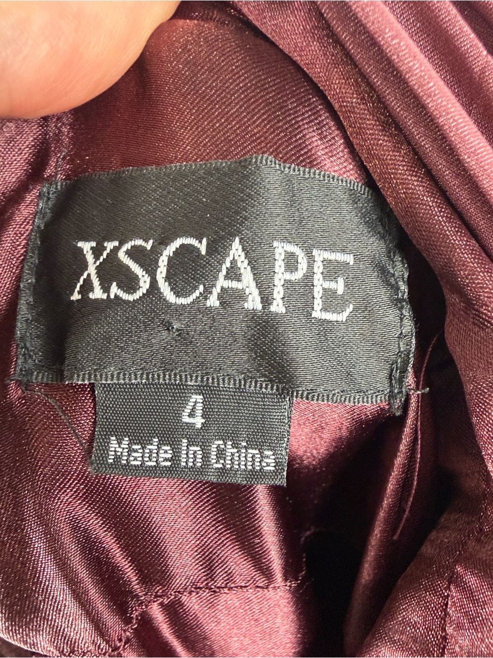 NWOT Xscape Ruffled Formal Evening Gown in Burgundy/Wine - Picture 6 of 12